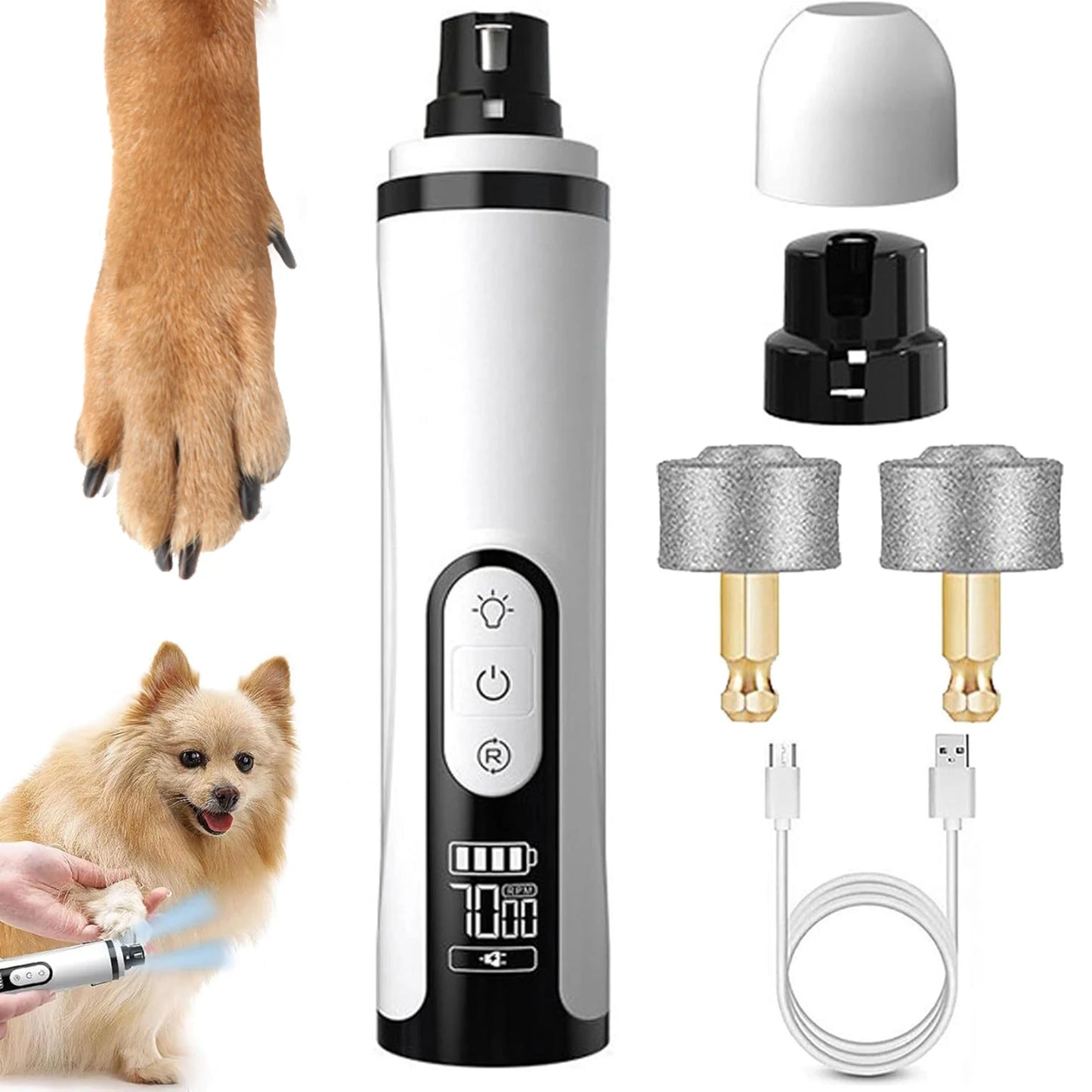 APWIKOGER Electric Dog Nail Grinder Rechargeable