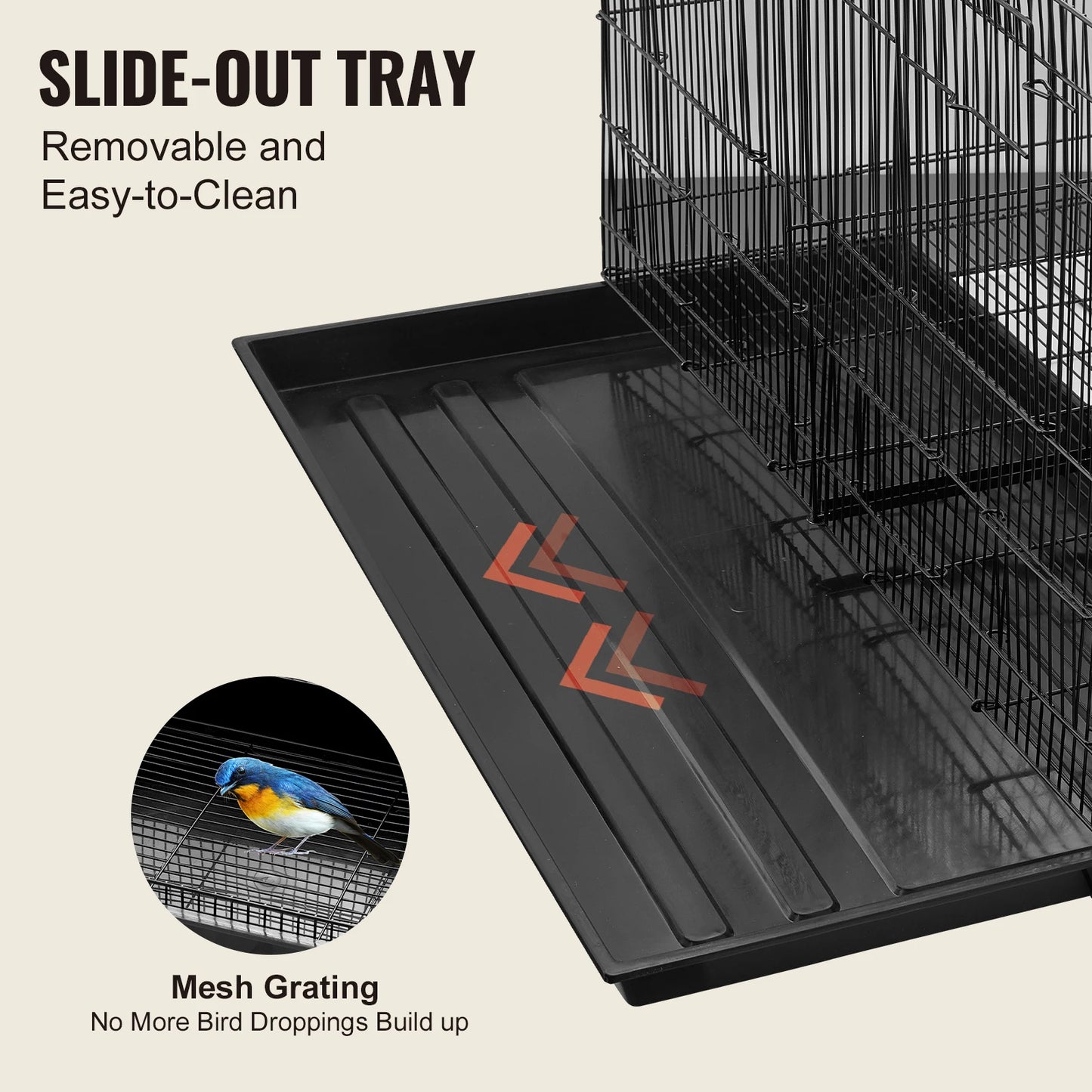 SucceBuy Travel Stackable Divided Bird Cage With Handle And Perch