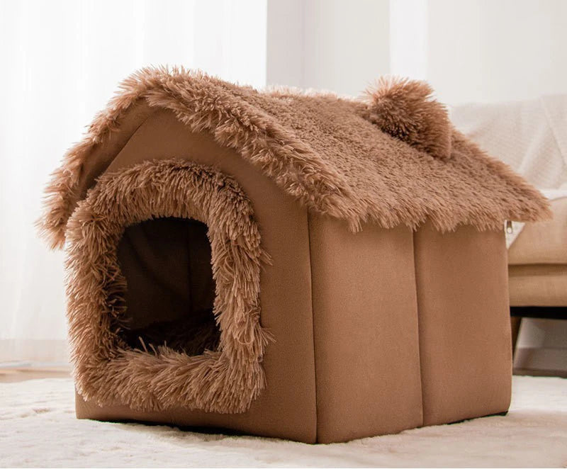 Dog Bed Indoor Kennel Cave With Removable Cotton Cover