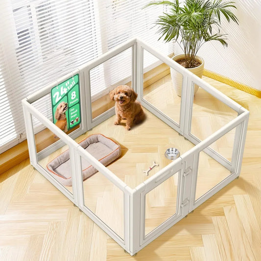 Indoor Dog Playpen Iron With Removable Divider For Two Compartments