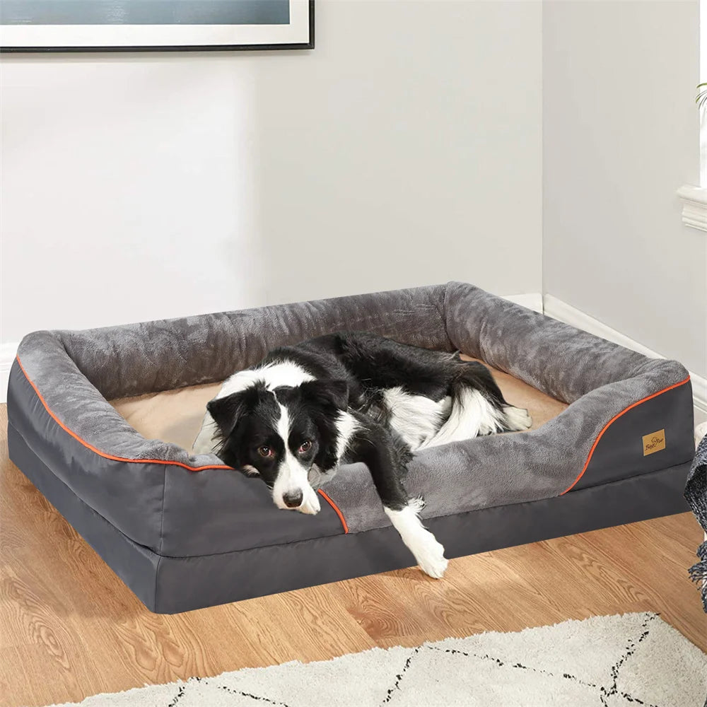 BORWARTCN Dog Bed Orthopedic Memory Foam For Pets Indoors