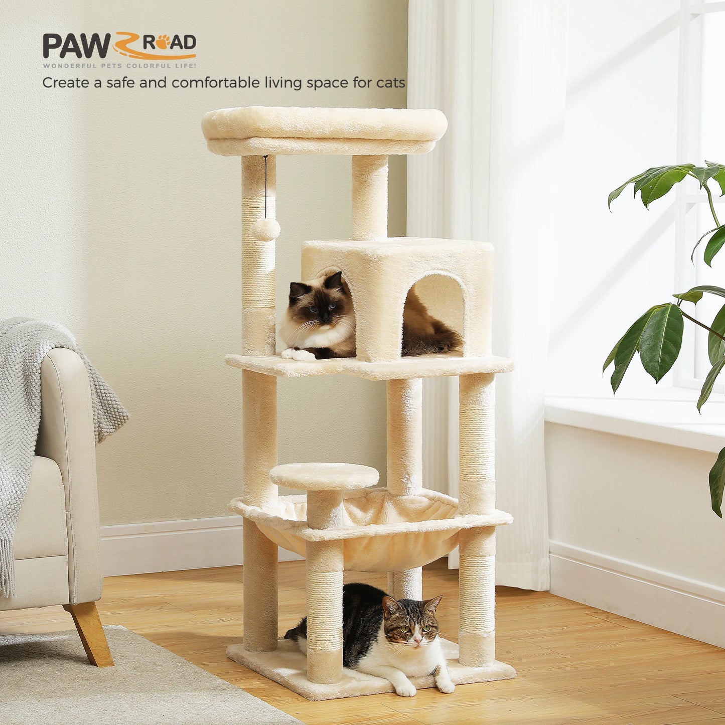 PETEPELACN Cat Tree 5-Level Tower for Indoor Cats Premium