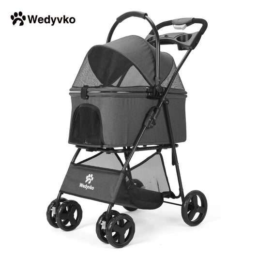 Wedyvko Pet Stroller Luxury Premium Detachable Cup Holder