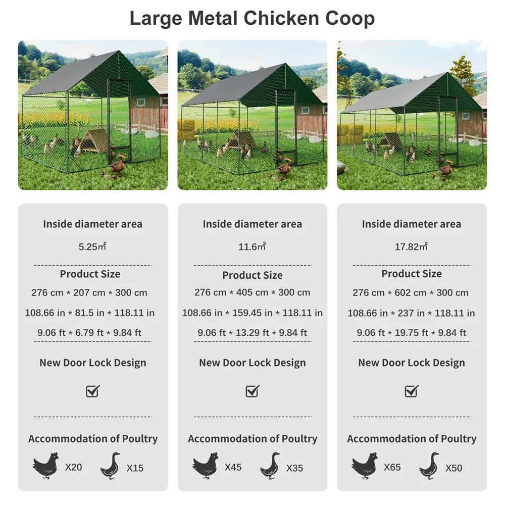 BORWART Chicken Coop With Upgraded Iron Tub And Waterproof Cover