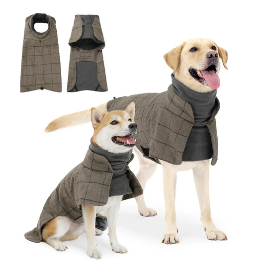 Dog Clothes Waterproof British Plaid Coat Essentials