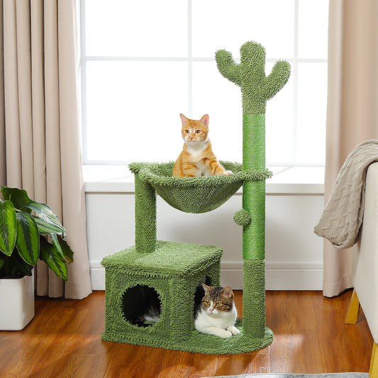 PEQULTICN Cat Tree With Cactus Design and Indoor Scratching Post