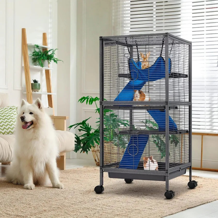 NONECN Ferret Cage Metal Four Tier With Rolling Base