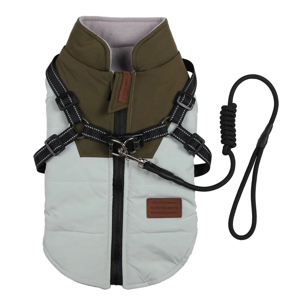Dog Winter Jacket With Harness Waterproof Cotton Coat