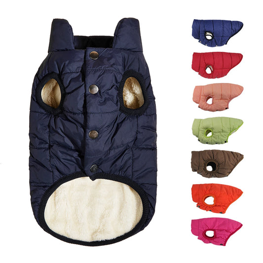 Dog Jacket Fleece-Lined Winter Coat For Outdoor Cold Weather