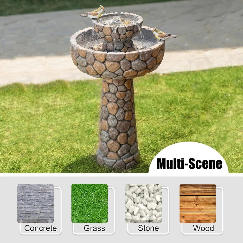 Outdoor Water Fountain With Birds