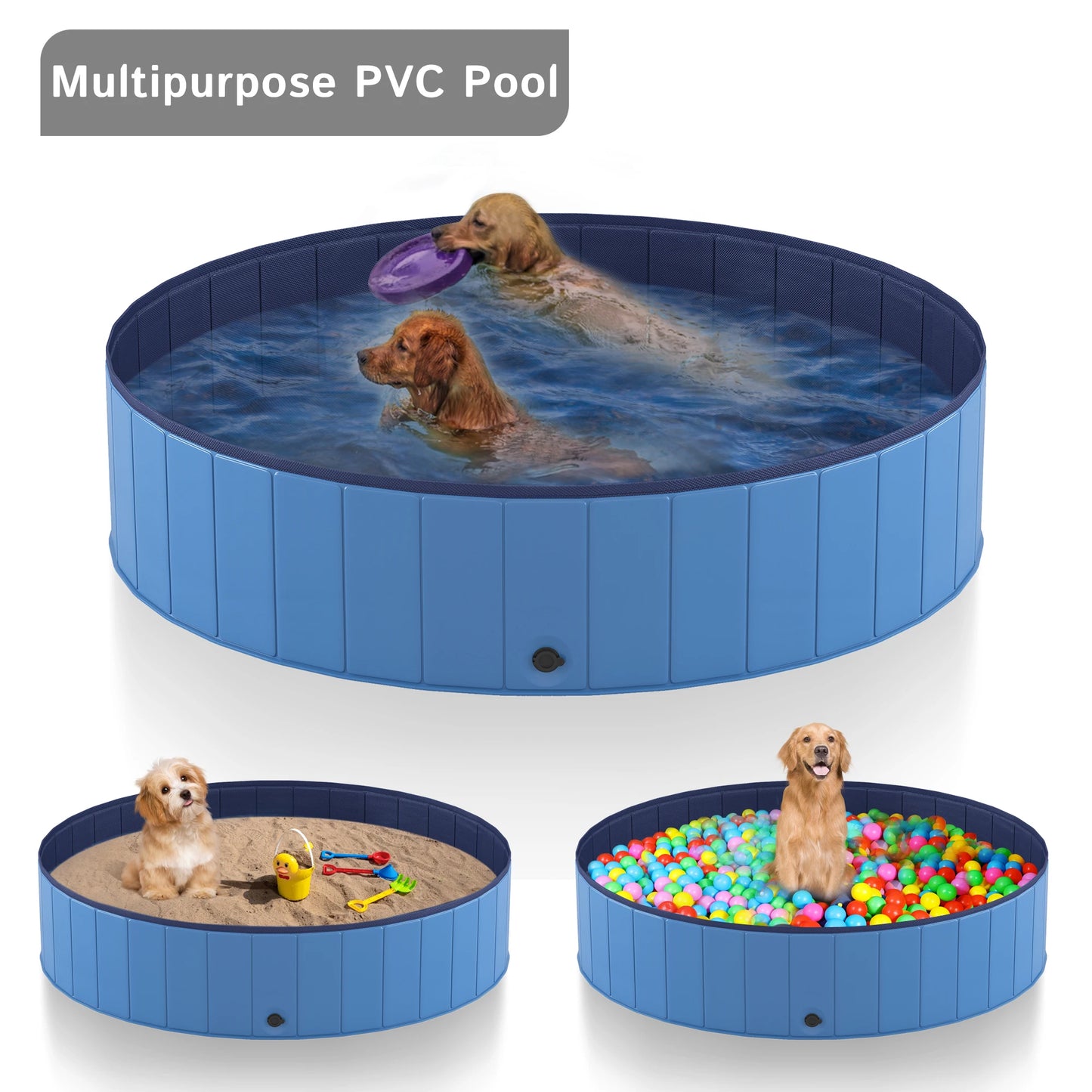 Pet Pool Foldable AllWeatherPVC Bath Tub For Pets Indoor