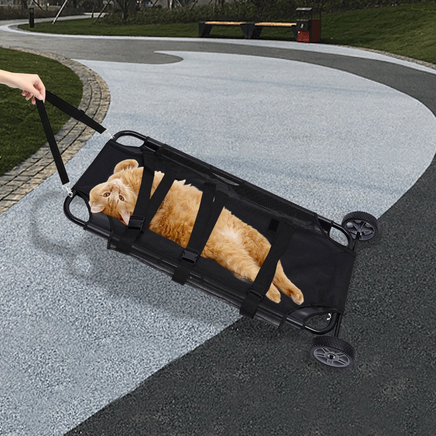 Pet Stretcher Stainless Steel Frame Oxford Cloth Foldable Bed