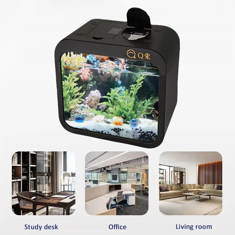 Aquarium LED Decoration Betta Tank Ornament Clear PE Plastic