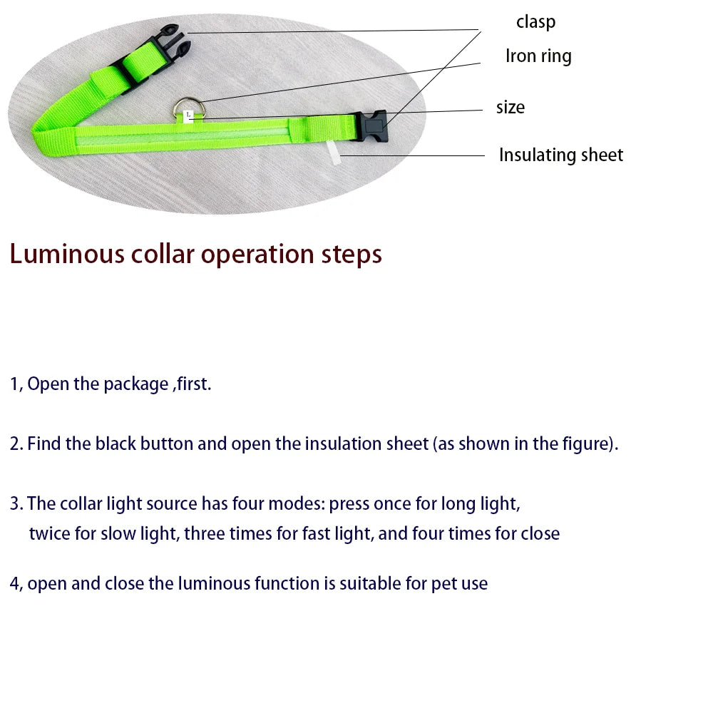 NONECN Dog Leash Luminescent Night Led Glow For Night Walks