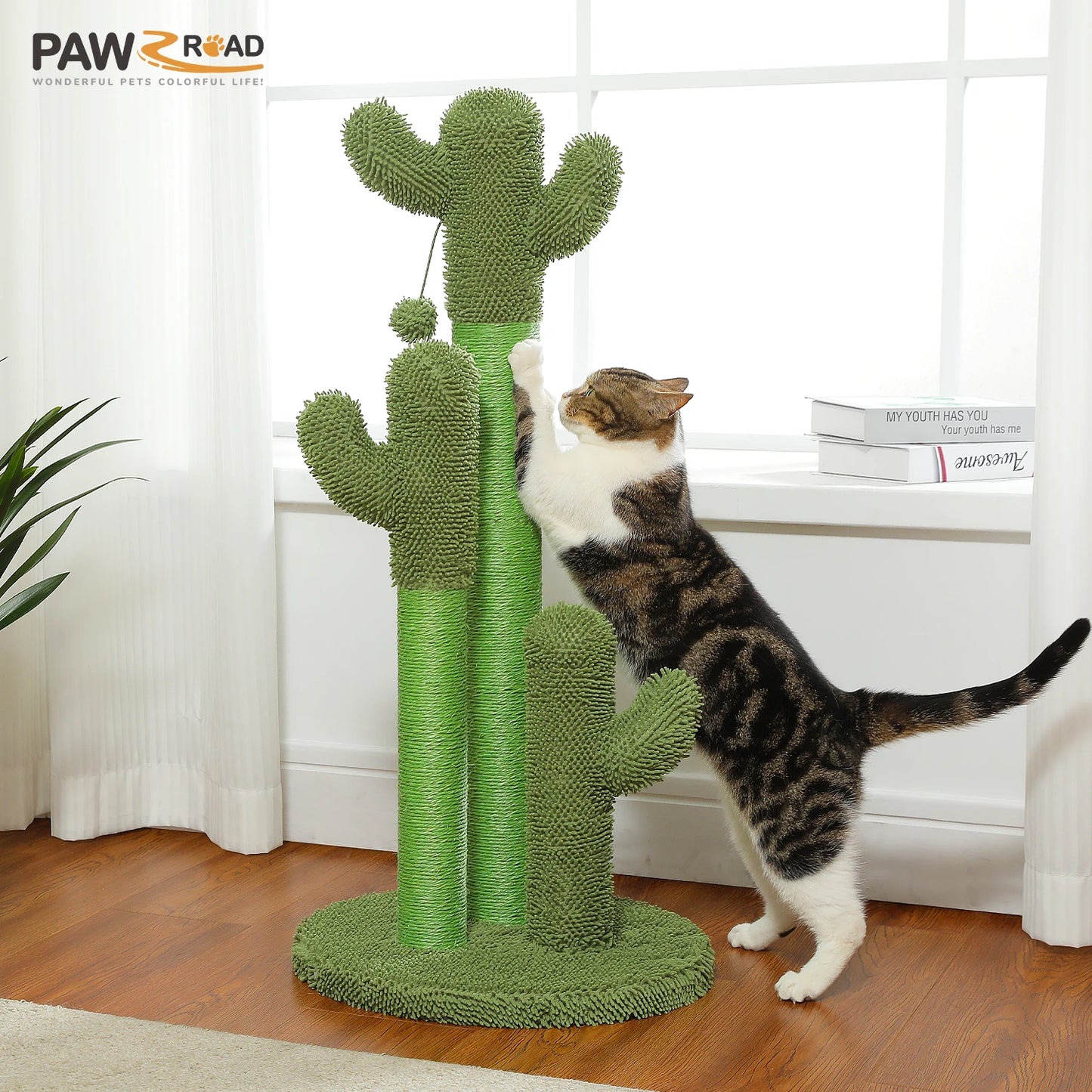 PEQULTICN Cat Tree With Cactus Design and Indoor Scratching Post