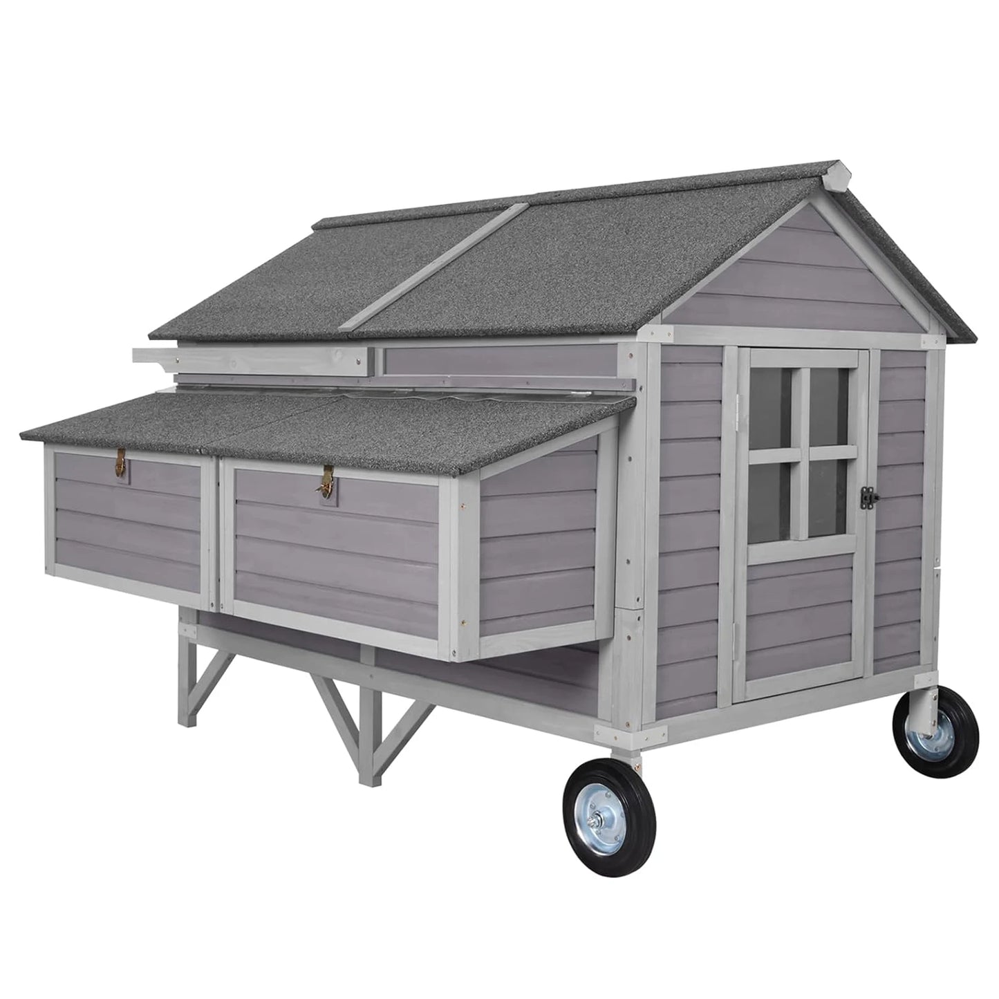 Extra-Large Wooden Chicken Tractor for 8-10 Chickens - Chicken Coop