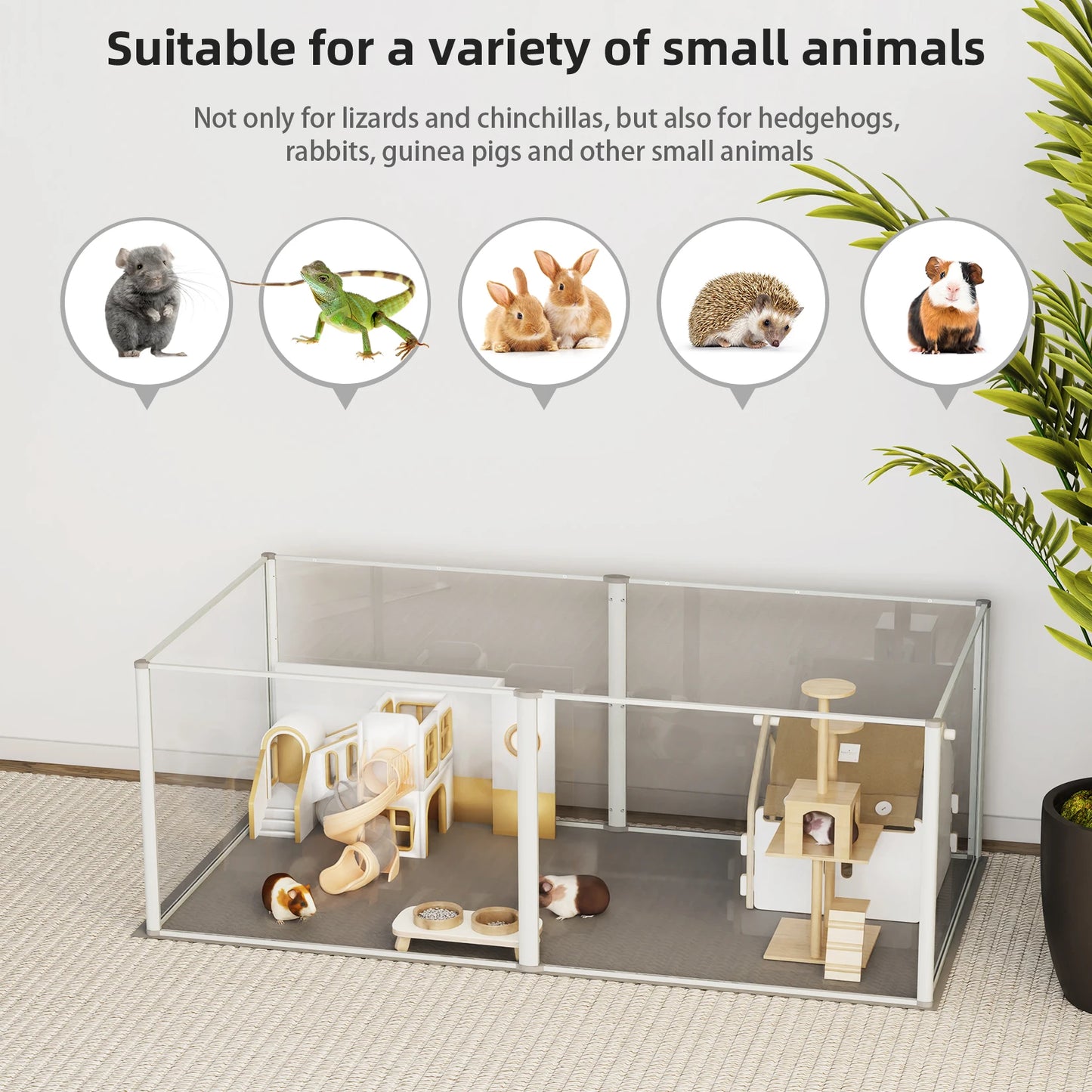 BINGOPAW Acrylic Dog Playpen Transparent Panels With Pad