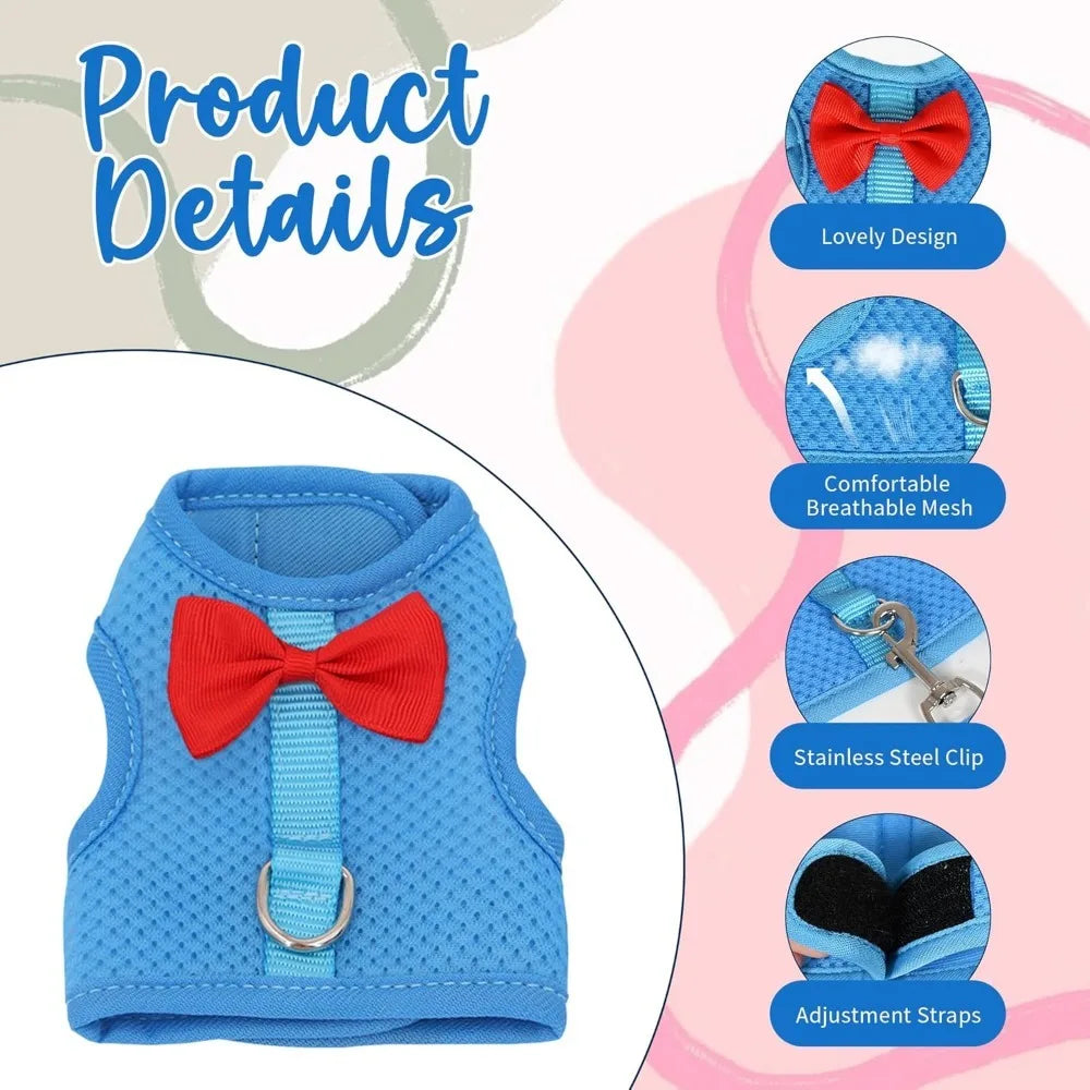Bunny Harness and Leash Set With Breathable Mesh Vest