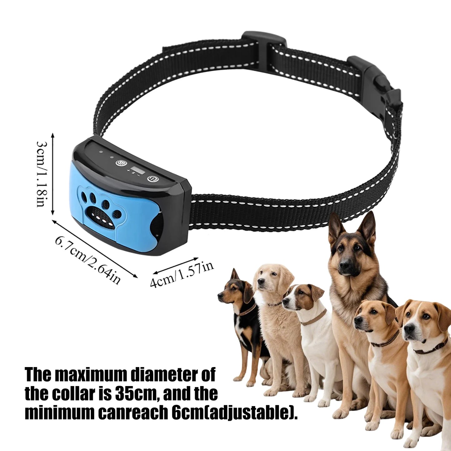 Dog Bark Collar Ultrasonic Vibration Stopper For Training