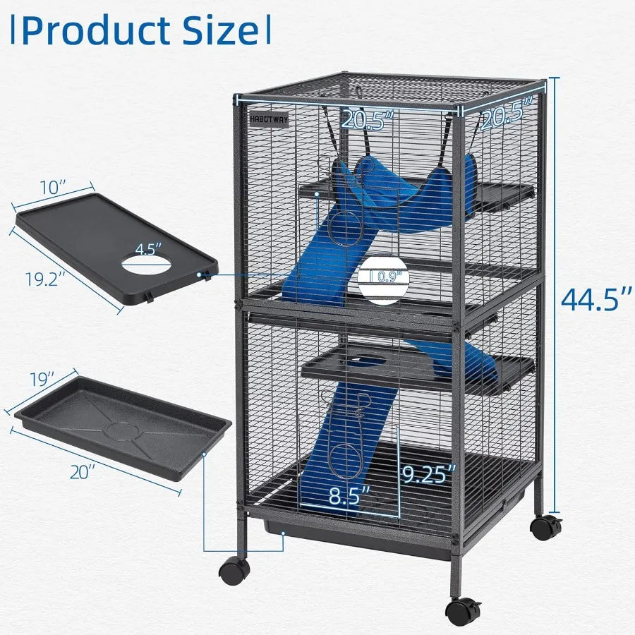Metal Small Animal Cage With 4-Tier Design For Pets