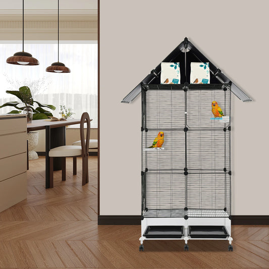 Sichuan Bird Cage With 6 Universal Wheels And Storage Top