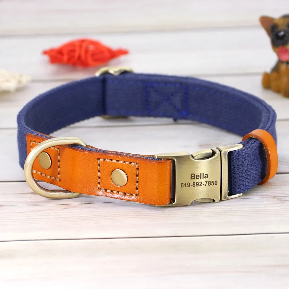 PET ARTIST Nylon Dog Collar Leash Set With Personalization