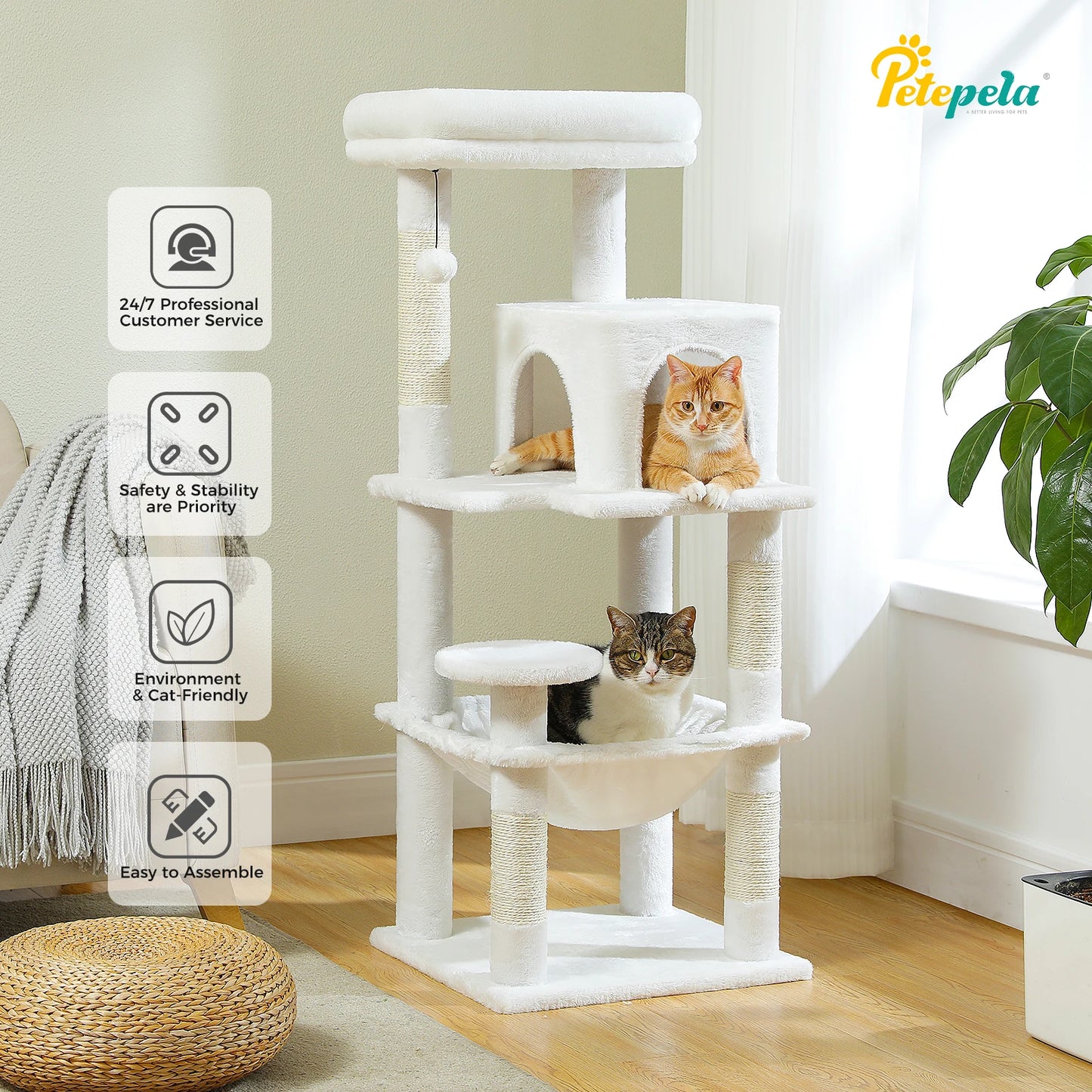 PETEPELACN Cat Tree 5-Level Tower for Indoor Cats Premium