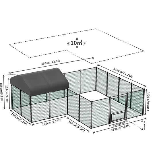 BORWART Walk In Chicken Coop With Waterproof UV Cover