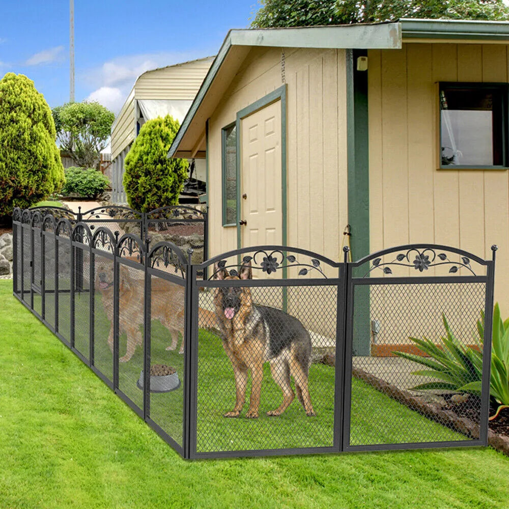 BORWAR Dog Playpen 8-Panel Heavy Duty Iron Enclosure