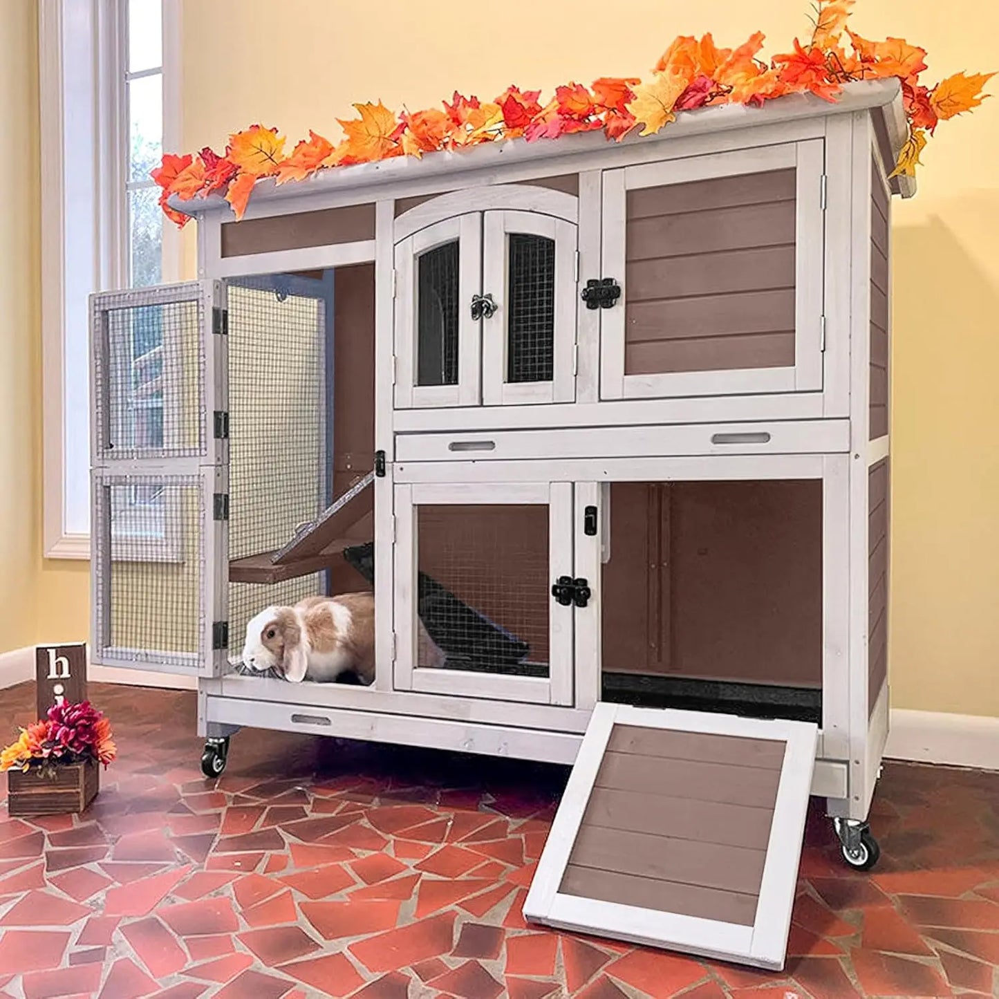 Rabbit Hutch Indoor Small Animal Cage For Rabbits And Guinea Pigs