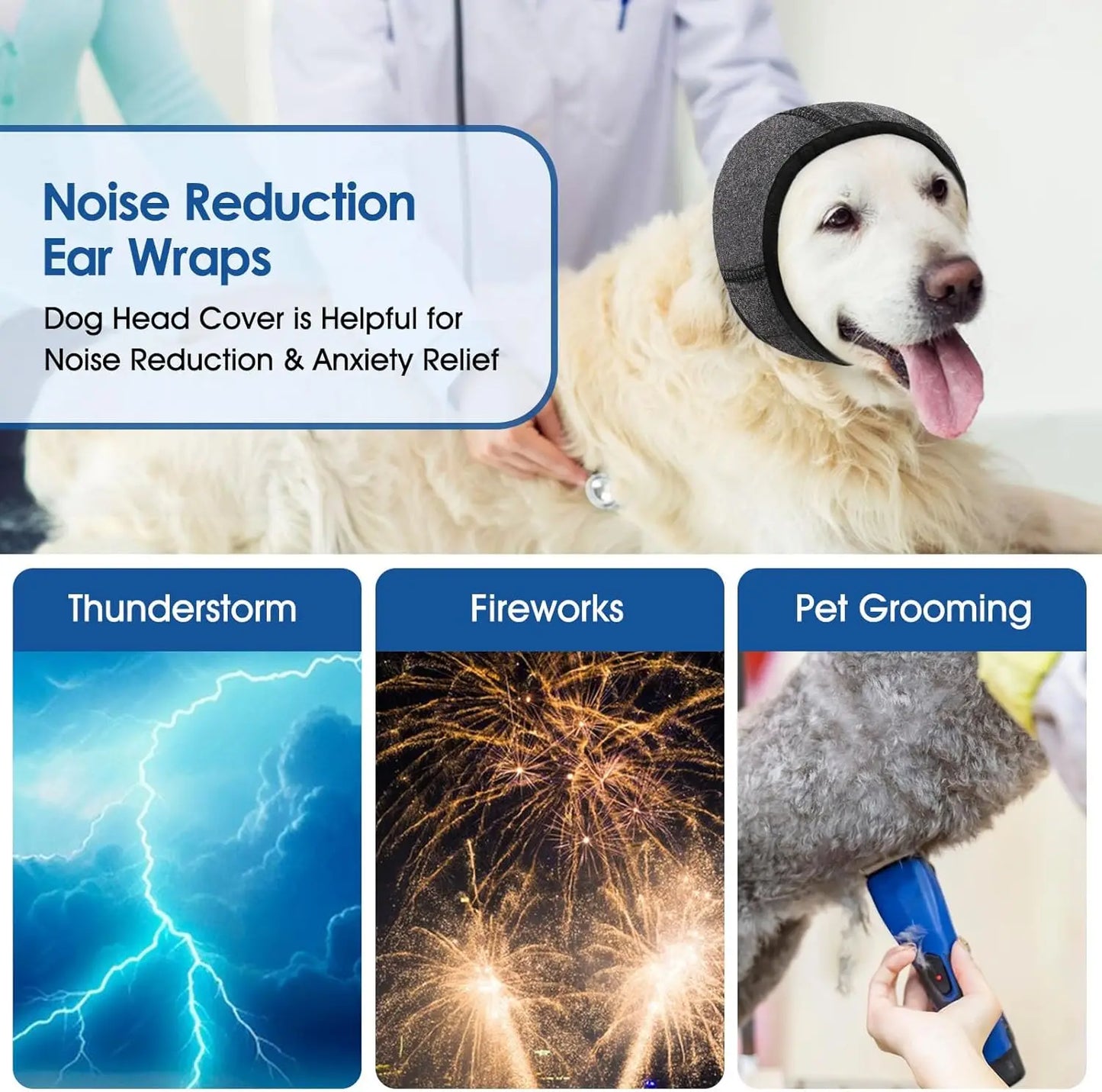 Dog Ear Muffs Hood Cover Waterproof Polyester Fabric