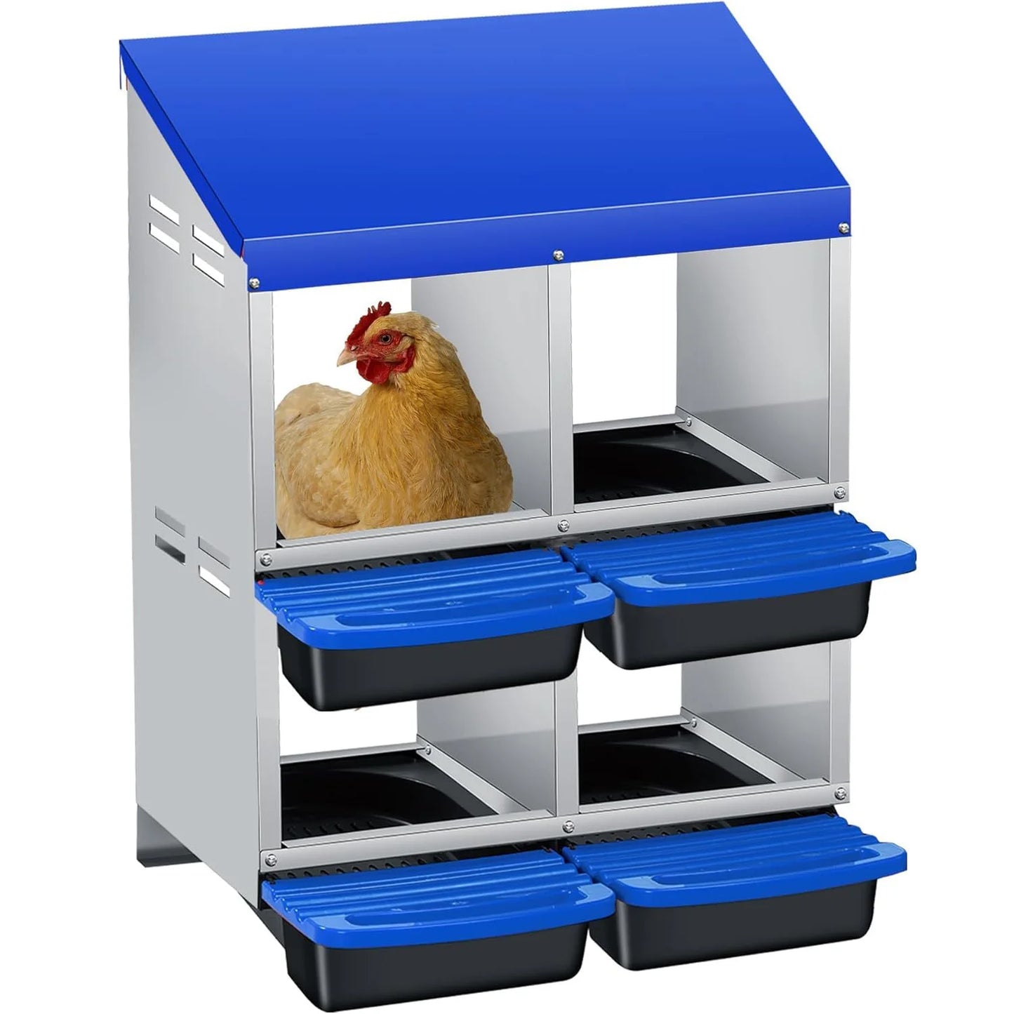 TWISTER.CK Metal Chicken Nesting Box With Automatic Egg Tray