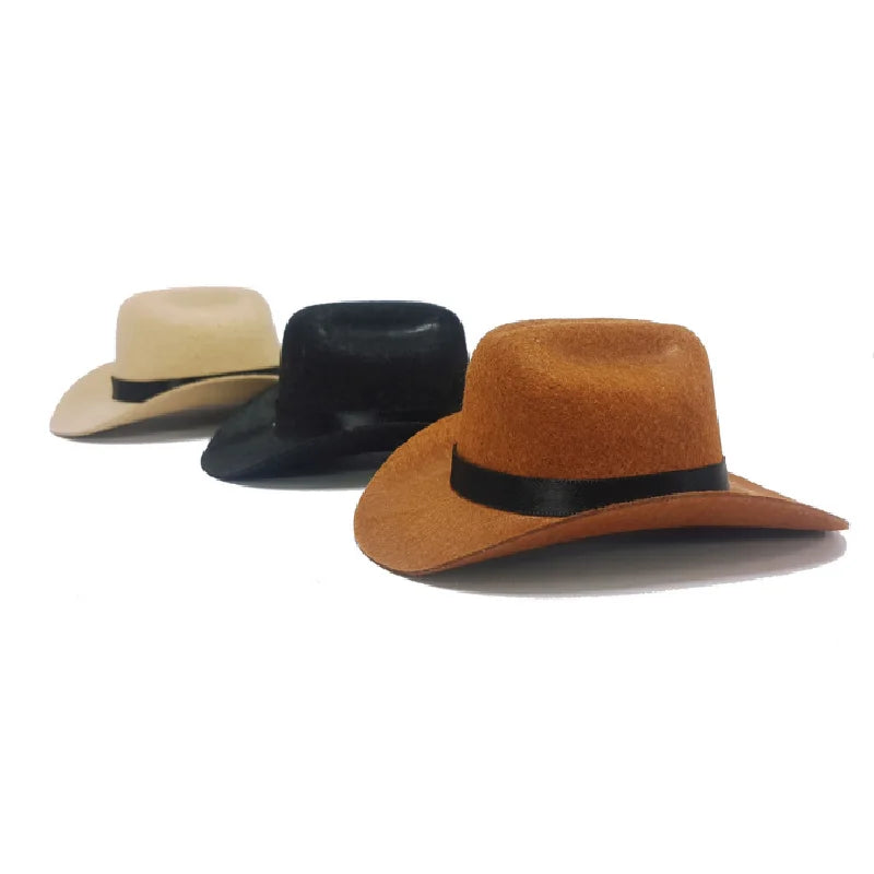 Dog Hat Cowboy Style Polyester Adjustable Top Hat For Pets