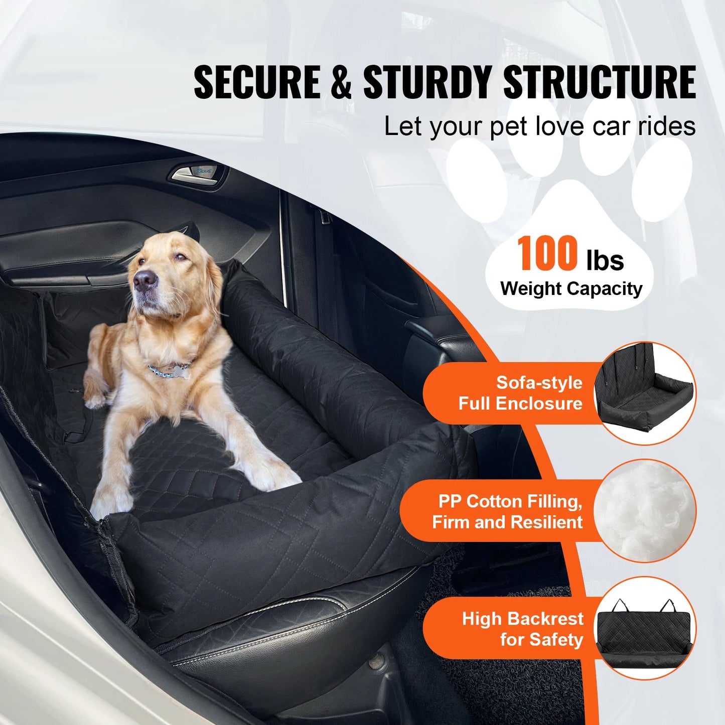 SucceBuy Dog Car Seat Waterproof Booster Clip On Safety Leash