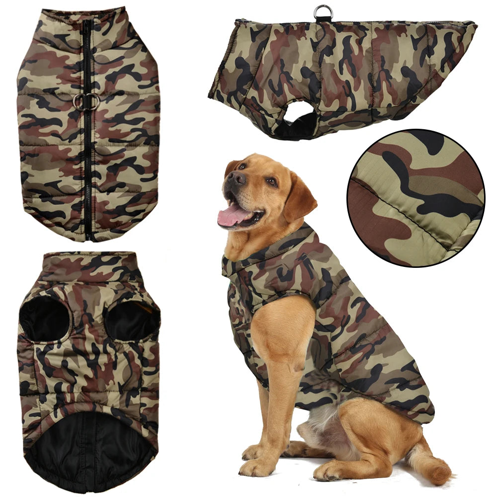 Holapet Winter Waterproof Dog Coat Camouflage Print