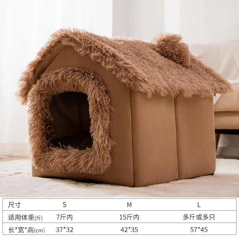Dog Bed Fleece Indoor Puppy House Cushion Mat Cozy Warm