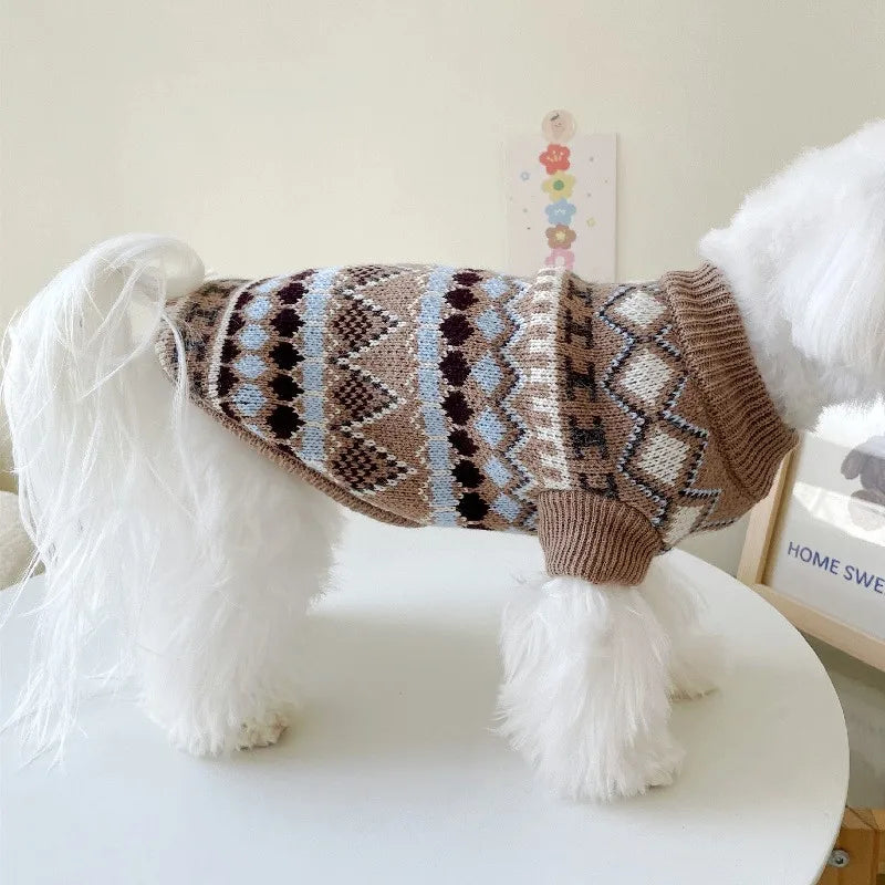 Dog Coat Cotton Knit Sweater For Toy Breeds Fashion Winter