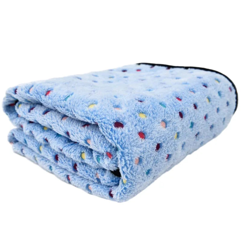 Pet Blanket Soft Coral Fleece Dot Pattern for Cats Dogs