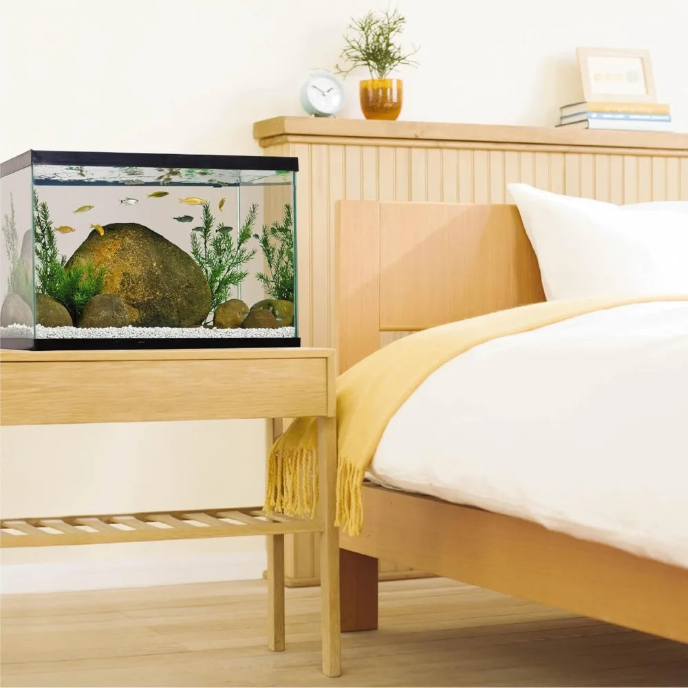 Professional Rectangular Glass Fish Tank with LED Lighting and Accessories