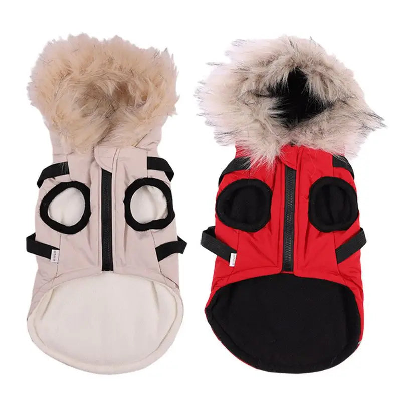 Dog Jacket Harness Winter Coat For Pets Cozy Warm Cotton