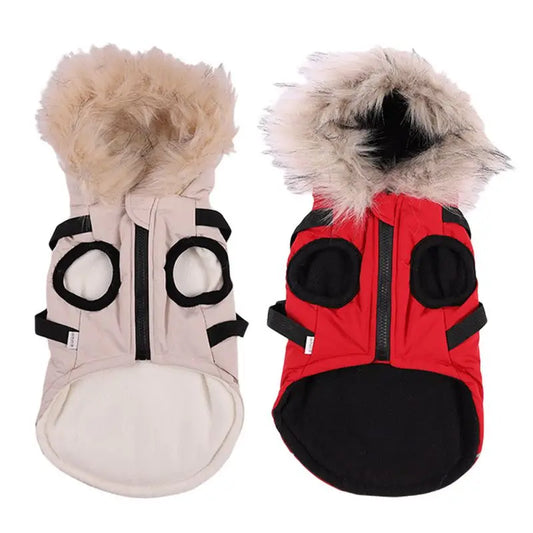 Dog Jacket Harness Winter Coat For Pets Cozy Warm Cotton