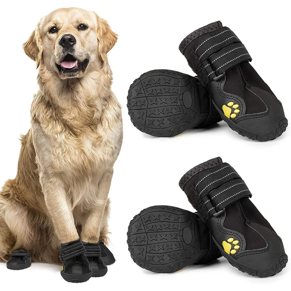 NONECN Waterproof Anti-Slip Rubber Dog Shoes For All-Weather Protection