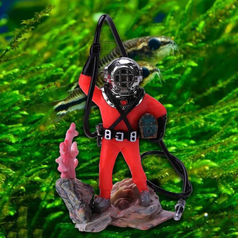 Shunmaii Fish Tank Decoration Resin Diver Treasure Hunt Ornament