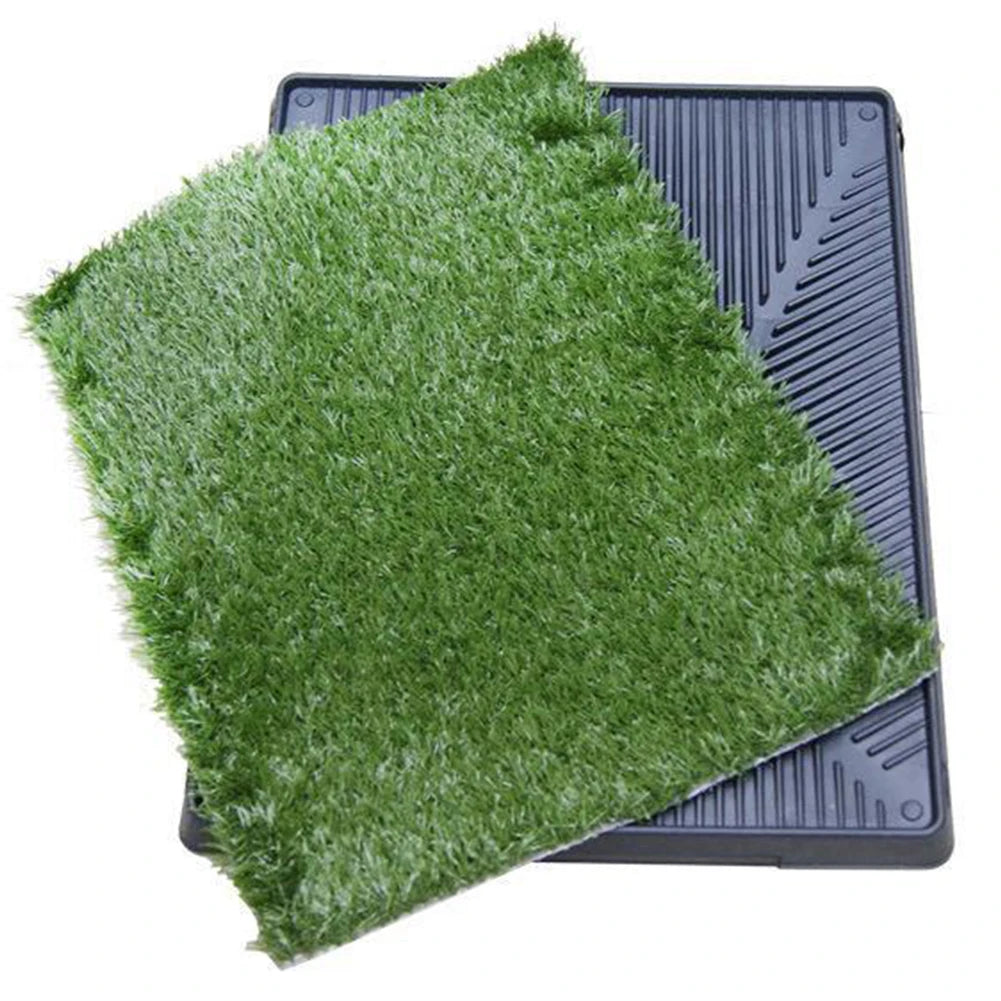 Dog Grass Pad With Large Tray For Indoor Puppy Potty