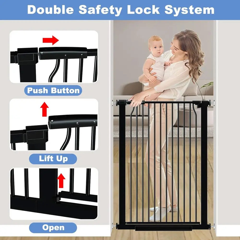 Baby Gate Metal Auto-Close Indoor Outdoor Pet Fence