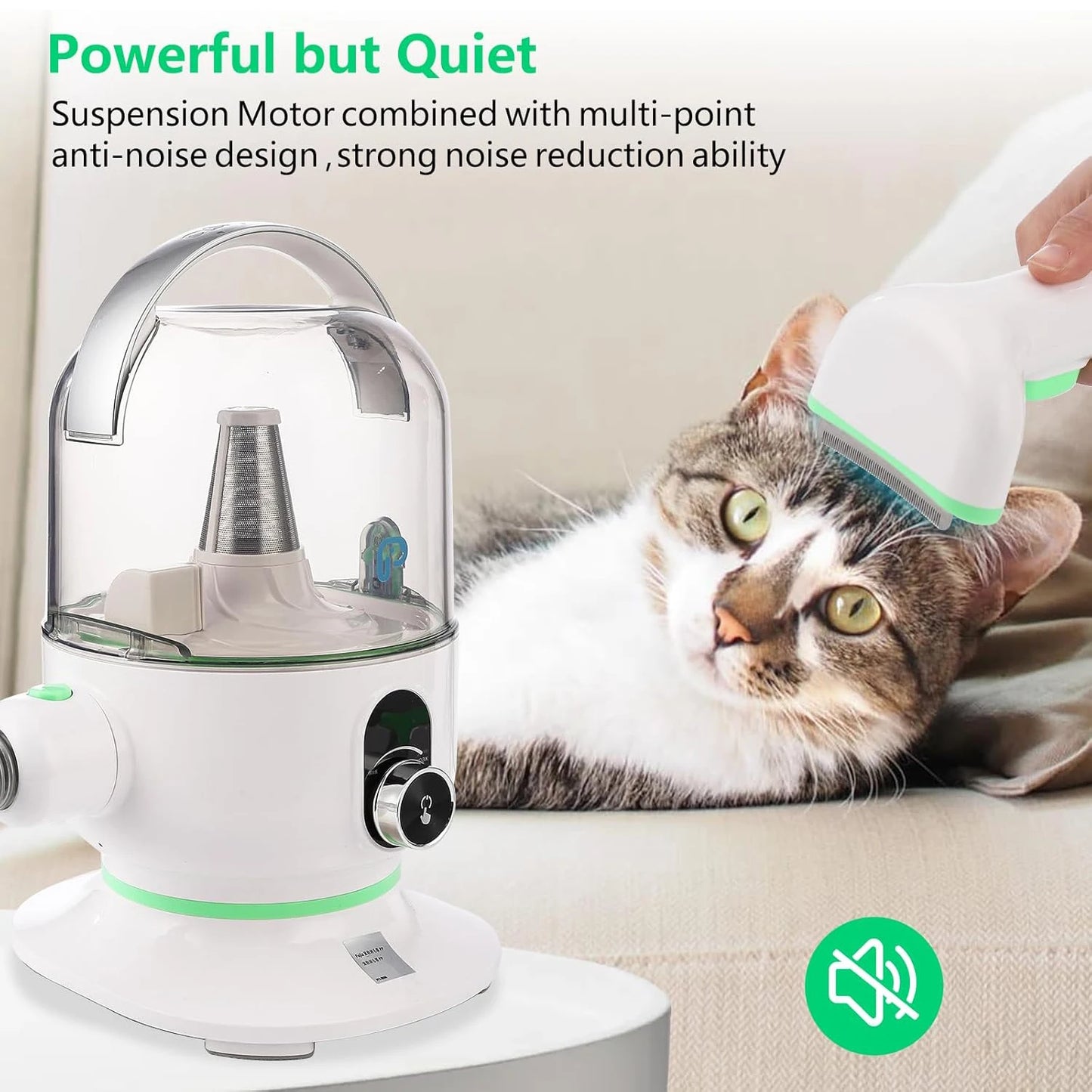 HiMISS Pet Grooming Kit With 2L Quiet Vacuum And Tools