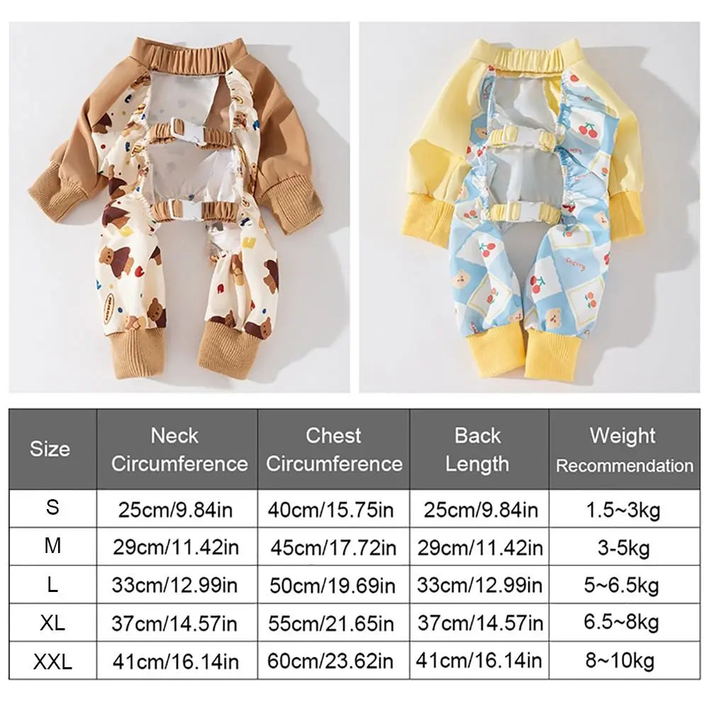 NONECN Dog Four Legged Pants Waterproof Construction