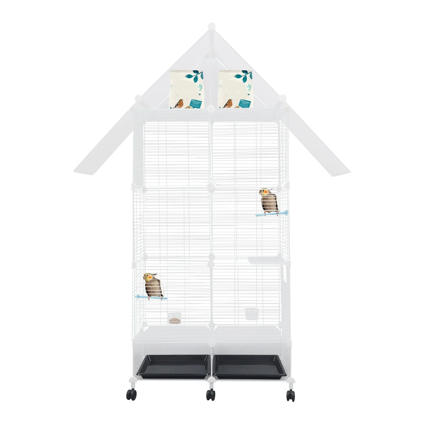 Sichuan Bird Cage With 6 Universal Wheels And Storage Top