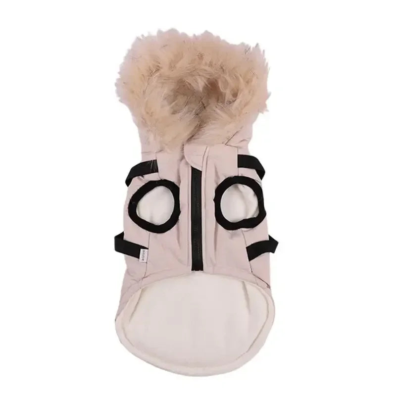 Dog Jacket Harness Winter Coat For Pets Cozy Warm Cotton