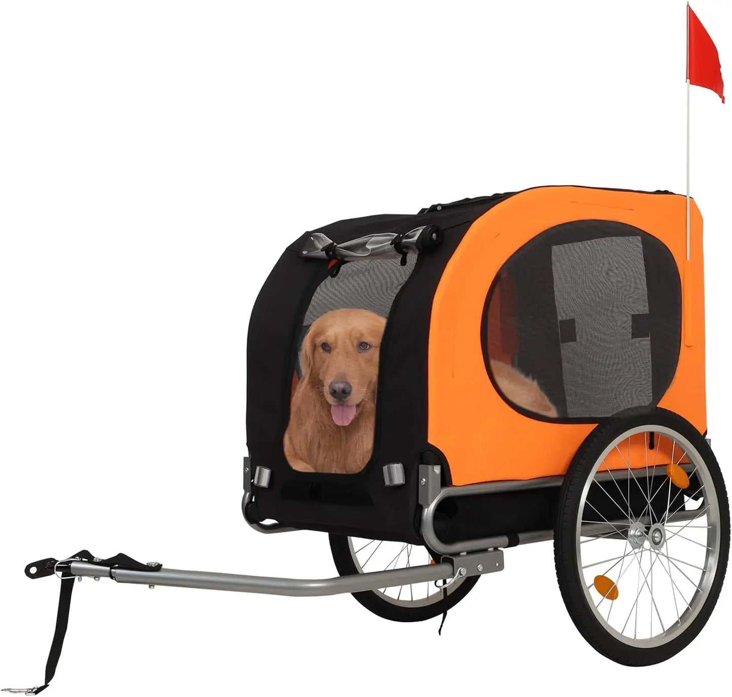 HiMISS Durable Steel Bike Trailer Pet Carrier With Folding Design